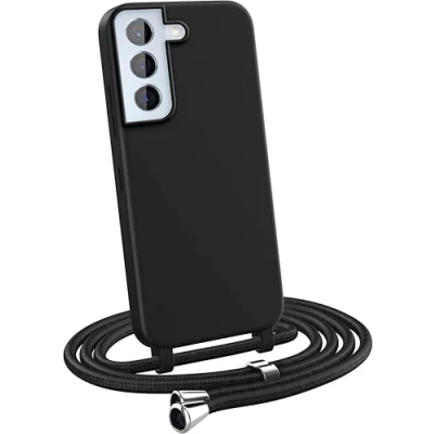 Immagine di MyGadget Cover per Samsung Galaxy S22 Custodia con Corda Case Cordino Opaca Antiurto Bumper Laccio Tracolla Practical Stylish Nero