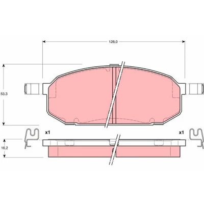 Immagine di TRW GDB3153 Kit pastiglie freno con segnalatore acustico usura accessori MAZDA: FAMILIA 5