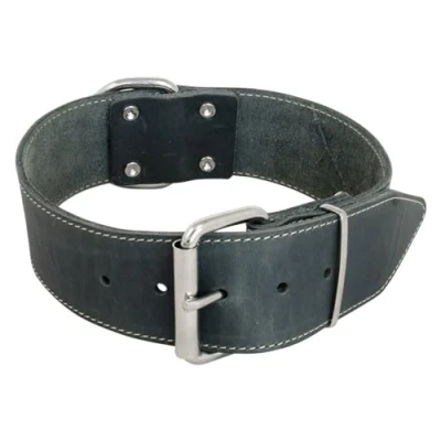 Immagine di JACK AND VANILLA, Collare grande per cani, modello pelle grassa, colore grigio, misura 40 mm x 55 cm