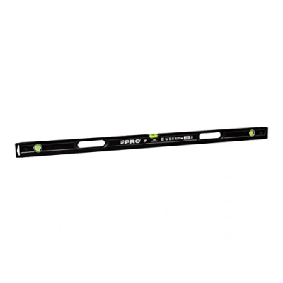 Immagine di PRO800 Livella a bolla 120cm fresata su un lato con Profilo Ergonomico ERS+ (Easy Reading System) e precisa tappi di chiusura antiurto Colore Nero