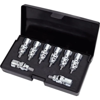 Immagine di KS Tools 917.1490 1/4&quot; Serie bussole ad inserto Torx,snodo,8 pz