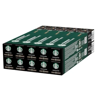 Immagine di STARBUCKS Ristretto Shot by Nespresso Caffè, 10 confezioni da capsule (100 compatibili Nespresso)