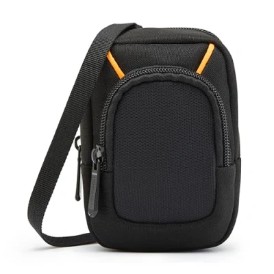 Immagine di Amazon Basics Custodia per Fotocamera Digitale Compatta Grande con Imbottitura Interna Fotocamere di 13,2 x 8,1 2,5 cm, Nero, Tinta Unita