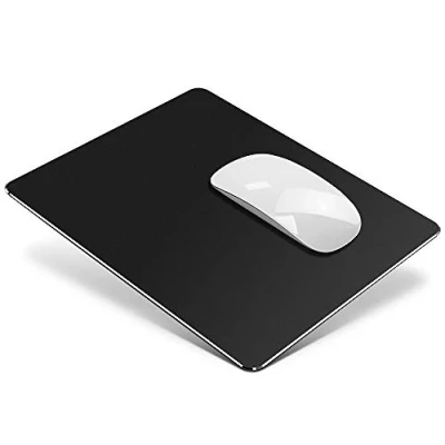 Immagine di VAYDEER Tappetino per Mouse in Metallo Alluminio con Design a Doppia Faccia, Pad Rigido Impermeabile Giochi e Ufficio(medio, nero, 24 x 20 cm)