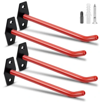 Immagine di CCLIFE Porta Gomme Auto da Garage, Set 4 pz Cerchioni Parete, con Viti Incluse, Ganci per Appendere Pneumatici e Ruote