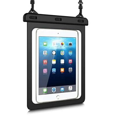 Immagine di HopMore Custodia Impermeabile in PVC Trasparente per iPad 9/8/7 Retina, Air/Air 2, PRO 9.7, Galaxy Tab S2 8.0/9.7, Huawei MediaPad T3 / M3 Lite 10, E/Tab a [ Fino 10,5&quot;]