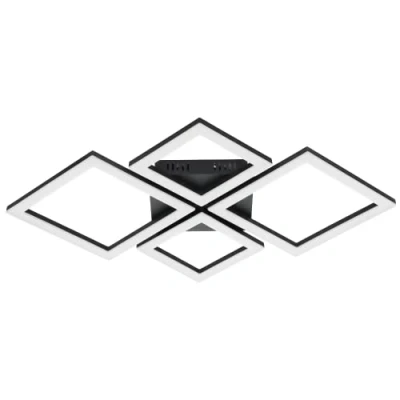 Immagine di Eglo connect z Smart Home LED soffitto Paranday Z, ZigBee, app e controllo vocale Alexa, colore luce regolabile (bianco caldo o freddo), dimmerabile, lampada in bianco nero, 47 x 43 cm
