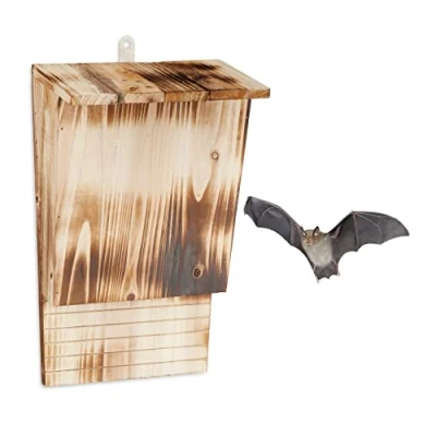 Immagine di Relaxdays Rifugio per Pipistrelli, Nido Casetta XL, Pipistrellini, Bat Box, Bathouse, HLP: 37x22x12,5 cm, Legno, Marrone