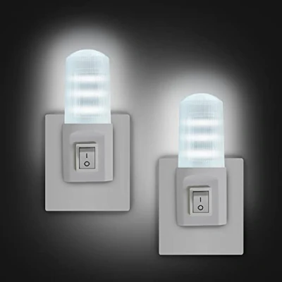 Immagine di EXTRASTAR Luce Notturna LED, [2 Pezzi] Interruttore retrò Notturna, fredda, Plug And Play, da Presa per Camerette, Soggiorno, Corridoio, Bagno, Cucina, Scale