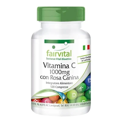 Immagine di Fairvital Vitamina C tamponata 1000mg altamente dosata VEGAN 120 compresse con cinorrodo