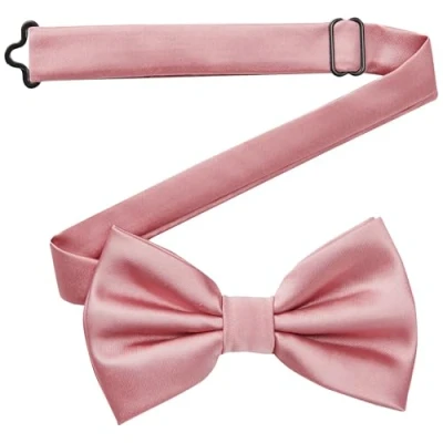 Immagine di DonDon papillon uomo fatto a mano aspetto di seta 12 x 6 cm Rosa polveroso
