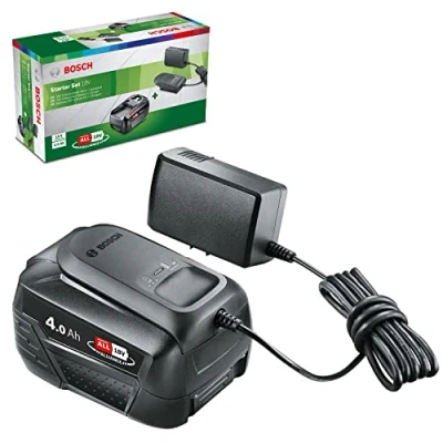 Immagine di Bosch Home and Garden, Starter Set 18 V Batteria e Caricabatteria (Batteria da 4,0 Ah, AL 18V 20, Sistema Volt, in Confezione di Cartone)