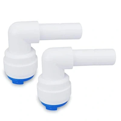 Immagine di smardy 2x L Connettore 3/8&quot; Adattatore angolare per Osmosi Inversa, tubo Frigorifero (9,5 mm)