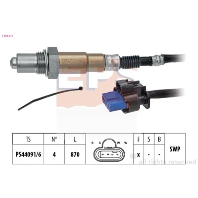 Immagine di EPS 1.998.511 Sonda lambda con materiale di fissaggio riscaldato, planare, Filettatura prelubrificata FORD: FIESTA 7