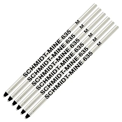 Immagine di Schmidt Mini Refill per penna a sfera, confezione da 6 pezzi, colore: nero