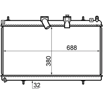Immagine di MAHLE ORIGINAL CR 802 000S Radiatore motore 688 380 32 Alette di raffreddamento saldate CITROËN: C5 III Station Wagon, C8, II Wagon