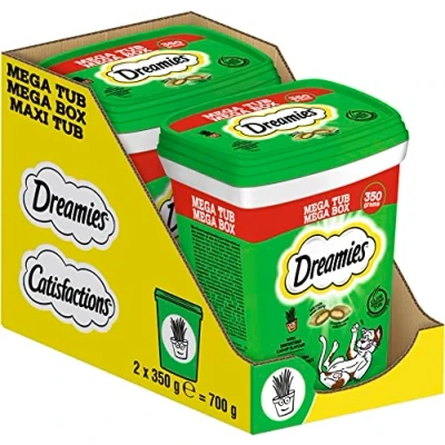 Immagine di Dreamies Catnip Spuntini per gatti con menta, imbottitura delicata, 2 x 350 g