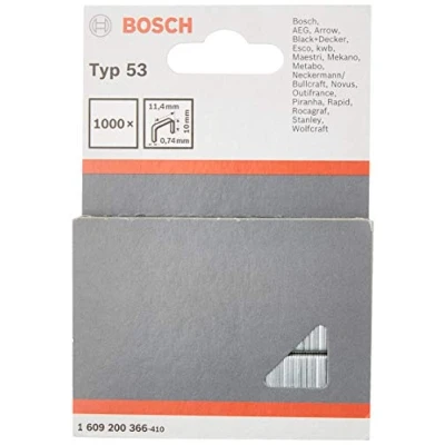 Immagine di Graffe a filo fine tipo 53 11,4 x 0,74 10 mm 1000 pz. Bosch Accessories 1609200366 Dimensioni (L L) 11.4