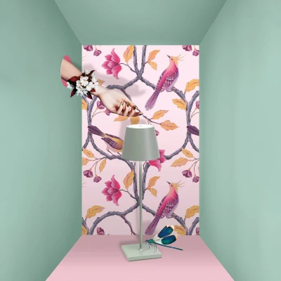 Immagine di Zafferano Poldina Lampada LED Ricaricabile da Tavolo, Regolabile, Corpo in Alluminio, Protezione IP54, Adatto per Uso Esterno/Interno, Spina EU 2.2 W, Salvia, 38 cm
