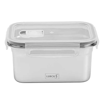 Immagine di Lurch 240892 Contenitore per Il Pranzo in Acciaio Inox di Alta qualità con Coperchio plastica Senza BPA, 1000 ml, Inossidabile
