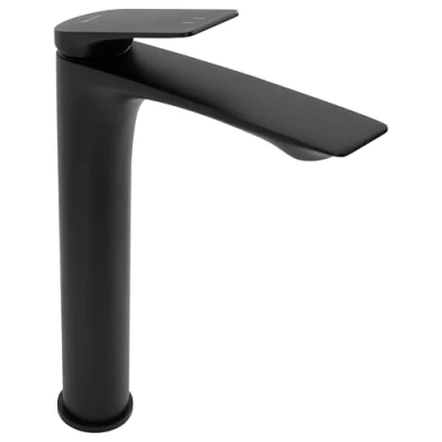 Immagine di Rea Rubinetto bagno Lavabo AVALON Black High Miscelatore da in ottone monocomando caldo e freddo regolabile (Oro)