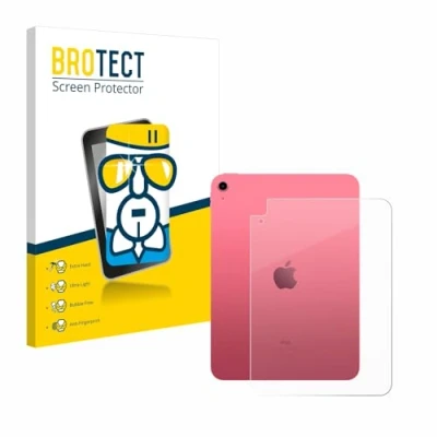 Immagine di brotect Pellicola Protettiva Vetro per Apple iPad 10.9&quot; WiFi Cellular 2022 (Posteriore, 10a Gen.) Protezione Schermo [Durezza Estrema 9H, Chiaro]
