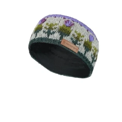 Immagine di Donne Lana Ear Warmer Fascia In Pile Foderato A Mano Scots Cardo Multicolore Unico Formato Fatti Pachamama Fair Trade