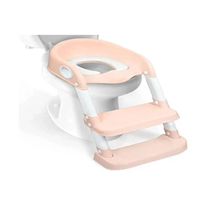 Immagine di Mobiclinic® Kids, Riduttore WC Bambini, Modello Lala, Vasino bambini con scaletta, Marca europea, Antiscivolo, Regolabile, Pieghevole, per da 1 8 anni, Rosa e bianco