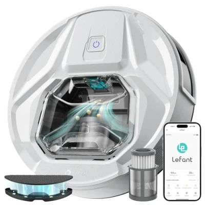 Immagine di LEFANT robot aspirapolvere M320, 6.000Pa, con navigazione di precisione, contenitore per polvere da 800 ml, 210 minuti, Wi Fi/app, ideale peli animali, tappeti