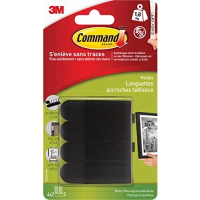 Immagine di 3M Strisce di montaggio per immagini Command™ Nero Contenuto: 4 Paio/a