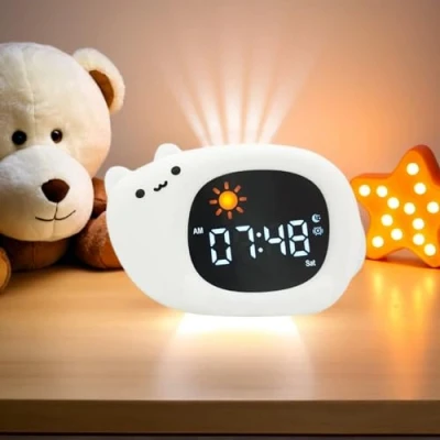 Immagine di xinjinhju Alarm Clock Wake Touch Night Light Sleep Training Clocks with 6 White Noise Sound Machine Cat