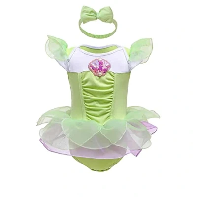Immagine di Lito Angels Vestito Tutina Principessa Trilli Tinkerbell con Fascia per Bimba Taglia 6 9 Mesi, Verde