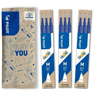 Immagine di Pilot, 3 set da Ricariche per penna cancellabile Frixion Ball e Clicker, Refill Frixion, Colore Blu, Punta Media