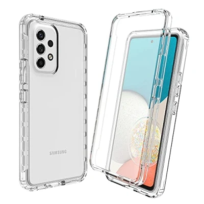 Immagine di XINNI Cover per Samsung Galaxy A53 5G, Protezione Schermo Integrata 360 Gradi Antiurto Custodia, Rugged Doppia Faccia Bumper Trasparente Full Guscio Fronte Retro Case, Cristallo