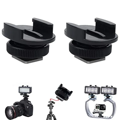 Immagine di Suptig Adattatore per treppiede compatibile con GoPro Hero 13/Hero 12/11/10/9/8/7/6/5/4/DJI osmo, Insta360, Akaso Action Cam Mount a fotocamera o (2 pezzi) nero
