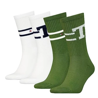 Immagine di Tommy Hilfiger CLSSC SOCK, Calzini, Uomo, Verde (Army Green/White), 39 42