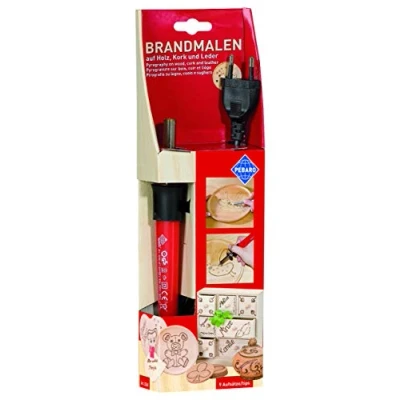 Immagine di Pebaro GLOREX 001 Fiaschetta per marchiatura 9 attacchi in Ottone, con Supporto, Bruciare su Legno, Pelle, Sughero e Altri Materiali, Multicolore, 6 1671