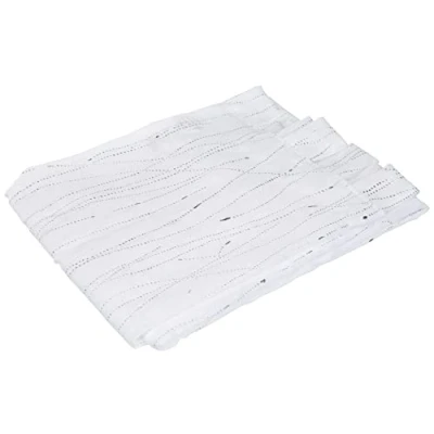 Immagine di Douceur d&#039;Intérieur Coppia di tende dritte con passanti, in voile, color sabbia, 2 pezzi, 45 x 160 cm, applicazioni filiane bianco