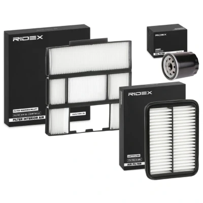 Immagine di RIDEX 4055F0063 Kit filtri con Filtro aria, senza vite spurgo olio ad avvitamento, antipolline Composito/ In più parti