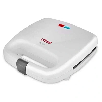 Immagine di Ufesa Sw7855 Tostapane, 750 W, Capacità per 2 Panini, Piastre Antiaderenti, Spia di Funzionamento e Temperatura, Chiusura Sicurezza le Piastre, Bianco