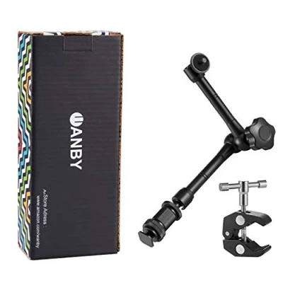 Immagine di WANBY Braccio Magico a Frizione Articolata da 11 Pollici e clip Pinza Regolabile Super Rod con Filettatura 1/4&quot; 3/8&quot; per Attrezzatura Fotografica DSLR Monitor LCD Luci Flash LED