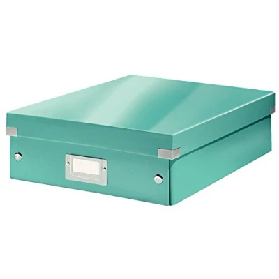Immagine di Leitz Click &amp; Store WOW Scatola Organizer Media, per Archivio e Organizzazione di Cavi Cancelleria, Adatta a Casa Ufficio, Blu Ice, 60580051