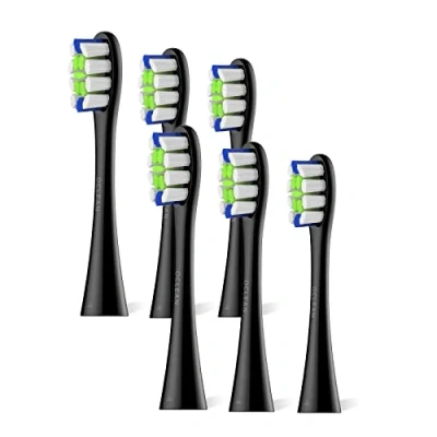 Immagine di Oclean Testine di Ricambio Professional Clean B06, Adpt per tutte le spazzole elettriche oceaniche adulti, Setole DuPont ™ certificate dalla FDA, Testa a pennello forma W, 6 Pezzi, Nero