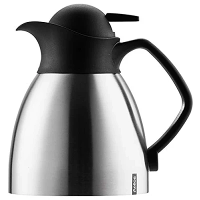 Immagine di Helios Enduro Push Caraffa sottovuoto in Acciaio Inox, 0,6 Litri, Inossidabile, Metallo, l