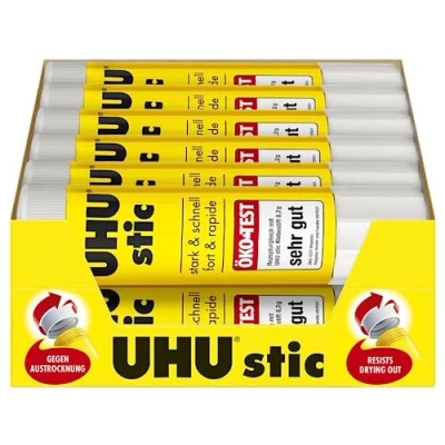 Immagine di UHU Stic Glue Stick Solid Washable Non toxic 21g Ref 45611 [Pack 12]