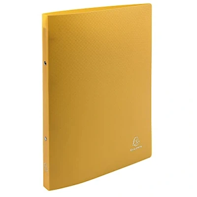 Immagine di Exacompta 54196SE Confezione da 5 Raccoglitori Opak Polipropilene Opaco 0.5 mm 2 Anelli Tondi 15 Dorso 20 F.to Esterno 25x32 cm per A4 Colore: Giallo