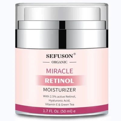 Immagine di crema Retinolo idratante, puro per viso e occhi anti Aging formula riduce le rughe linee sottili, con acido ialuronico 2.5% Active Retinol 1.7 FL.oz