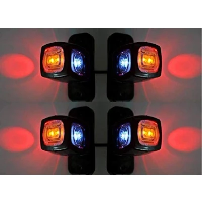Immagine di VNVIS 4 luci di posizione laterali, arancione, bianco e rosso, 12 V 24 V, a LED per camion, roulotte, campeggio, rimorchio