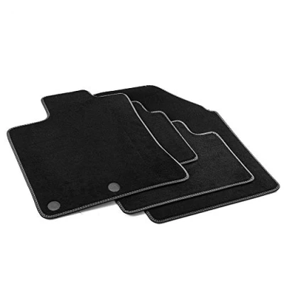 Immagine di MTM PRO 2419 Tappetini per Nissan Qashqai I 02.2007&gt;2013 , su Misura in Velluto, Bordi Similpelle e Doppia Impuntura Cromata