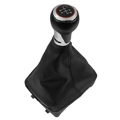 Immagine di EQUSS Pomelli Leva Cambio Compatibile Con Per Polo 9N 9N2 2002 2003 2004 2005 2006 2007 2008 2009 5 6 Velocità Auto Manuale Pomello Del Testa Cuffia Cuffia(5 Speed B0271)